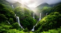 AI-generated Verdant Monsoon Wilderness Landscape Royalty Free Stock Photo