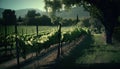 Verdant peaceful vineyard
