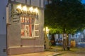 Open window of the restaurant DomschÃÂ¤nke in Verden, Germany at night