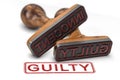 Verdict of culpability. Guilty person Royalty Free Stock Photo