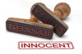 Verdict of not guilty. Innocent person