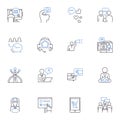 Verdicts line icons collection. Justice, Veracity, Ruling, Decision, Conclusion, Outcome, Determination vector and