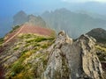 Vereda do Ariero Pico Ruvio, popular walkway over mountains of Madeira Royalty Free Stock Photo