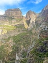 Vereda do Ariero Pico Ruvio, popular walkway over mountains of Madeira Royalty Free Stock Photo