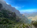 Vereda do Ariero Pico Ruvio, popular walkway over mountains of Madeira Royalty Free Stock Photo