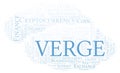 Verge cryptocurrency coin word cloud.