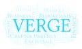 Verge cryptocurrency coin word cloud.