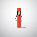 Verge Marker Post Character. Bollard, Milestone Traffic guide. Vector Illustration