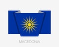 The Vergina Sun. Macedonian Flag Unofficial Version. Flat Icon W