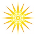 Vergina Sun, Argead Star symbol, the halo around the head of Helios