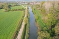 0verhead view of the restored Berks and Wilts canal near Wootton Bassett Royalty Free Stock Photo