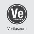 VERI - Veritaseum. The Logo of Coin or Market Emblem. Royalty Free Stock Photo