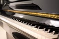 Verical black piano Royalty Free Stock Photo