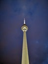 Verical low angle shot of Fernsehturm Berlin
