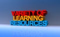 veriety learning resources on blue