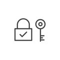 Verification Code icon Simple outline vector logo