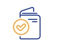 Verification document line icon. Accepted passport sign. Vector