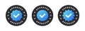Verification icons. Profile Verification. Confirmation icons. Icons confirming verification. Vector illustration