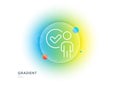 Verification person line icon. Accepted man sign. Gradient blur button. Vector