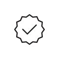 Verified badge icon Outline vector for web ui