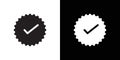 Verified badge icon Thin line flat illustration