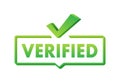 Verified badge profile. Verified square grunge. Checkmark icon. Vector stock illustration