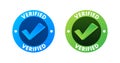 Verified badge profile. Verified square grunge. Checkmark icon. Vector stock illustration