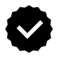 Verified badge vector black color isolated