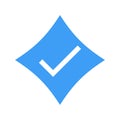 Verified blue icon isolated on white. Vector illustration Royalty Free Stock Photo