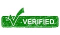 Verified and Check Rubber Stamp Vector