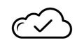 Verified Cloud Data Storage Icon with Checkmark, vector design Generative AI Royalty Free Stock Photo