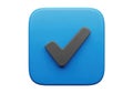 Verified digital checkmark icon for user interface confirmation and task success Royalty Free Stock Photo
