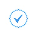Verified icon vector illustration. Guaranteed stamp or verified badge Royalty Free Stock Photo