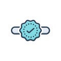 Color illustration icon for Verified, verifiable and approval Royalty Free Stock Photo