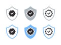 Verified icons. Shield and check mark sign. Verified sign concept. Guaranteed signs. Vector illustration