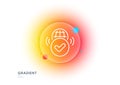 Verified internet line icon. Approved web access sign. Gradient blur button. Vector
