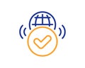 Verified internet line icon. Approved web access sign. Vector
