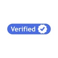Verified stamp circle with checklist icon blue icon Royalty Free Stock Photo