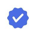 Verified stamp circle with checklist icon blue design Royalty Free Stock Photo