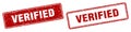 Verified stamp set. verified square grunge sign Royalty Free Stock Photo