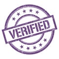 VERIFIED text written on purple violet vintage stamp Royalty Free Stock Photo