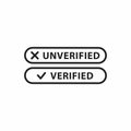 Verified and unverified icon vector
