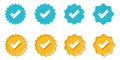 Verify checkbox icon set collection in flat style. Accept stamp vector illustration on isolated background. Confirmation template Royalty Free Stock Photo