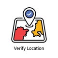 Verify Location Vector fill outline Icon Design illustration. Map and Navigation Symbol on White background EPS 10 File