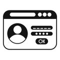 Verify login user icon simple vector. Online registration web Royalty Free Stock Photo