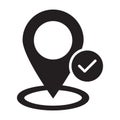 Verify navigation,  pin, right, verify fully editable vector icon Royalty Free Stock Photo