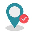 Verify navigation, pin, right, verify fully editable vector icon