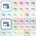 Verifying credit card outlined flat color icons