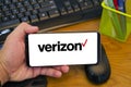 Verizon logo on mobile display