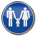 Sign nuclear family with toddler Royalty Free Stock Photo